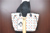 Auth Louis Vuitton Game On Neverfull MM Tote Bag White Black M57462 LV J0817