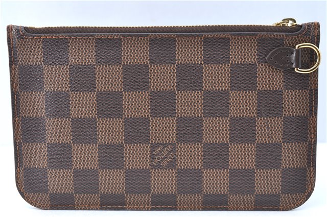 Authentic Louis Vuitton Damier Neverfull Pouch Purse Clutch Bag LV J1068