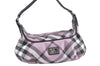 Authentic BURBERRY BLUE LABEL Check Shoulder Hand Bag Canvas Leather Pink J1355