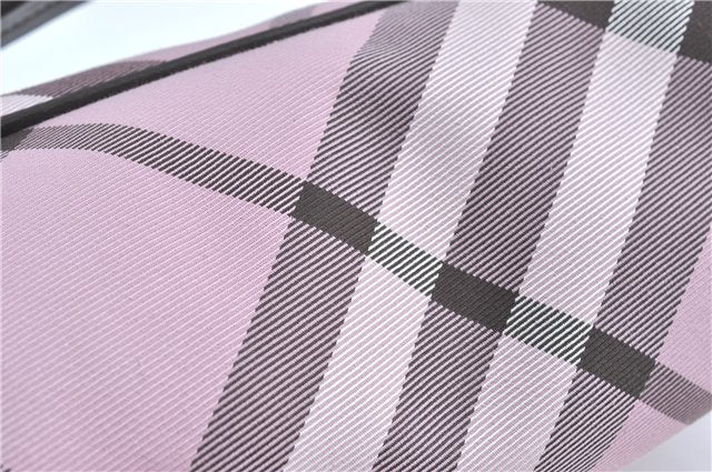 Authentic BURBERRY BLUE LABEL Check Shoulder Hand Bag Canvas Leather Pink J1355