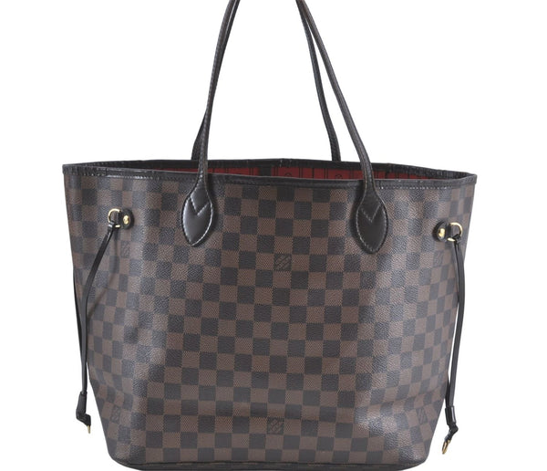 Authentic Louis Vuitton Damier Neverfull MM Shoulder Tote Bag N51105 LV J1420