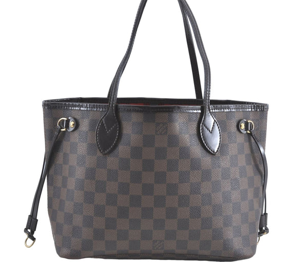 Authentic Louis Vuitton Damier Neverfull PM Shoulder Tote Bag N51109 LV J1452