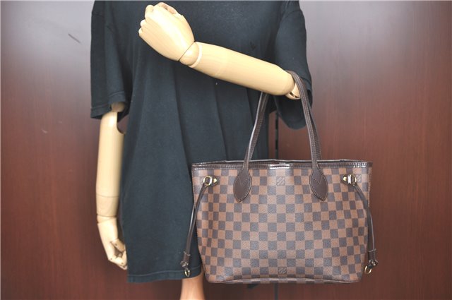 Authentic Louis Vuitton Damier Neverfull PM Shoulder Tote Bag N51109 LV J1452