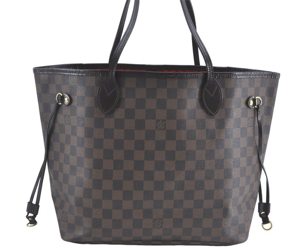 Authentic Louis Vuitton Damier Neverfull MM Shoulder Tote Bag N51105 LV J1455