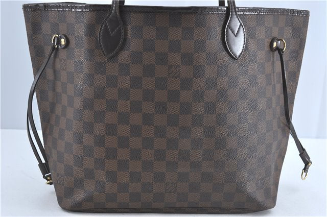 Authentic Louis Vuitton Damier Neverfull MM Shoulder Tote Bag N51105 LV J1527