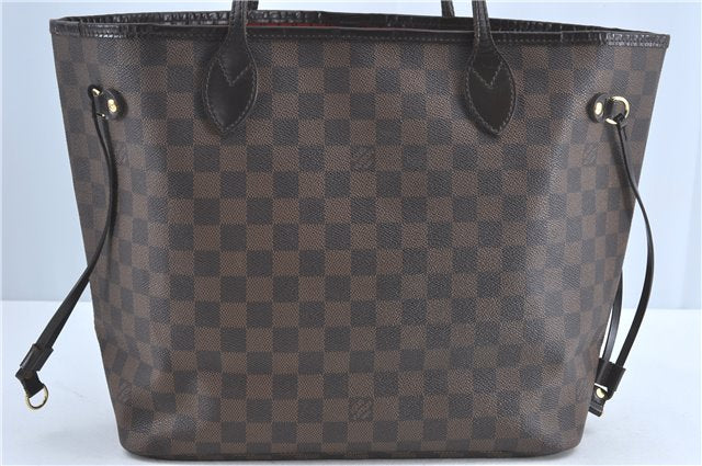 Authentic Louis Vuitton Damier Neverfull MM Shoulder Tote Bag N51105 LV J1527