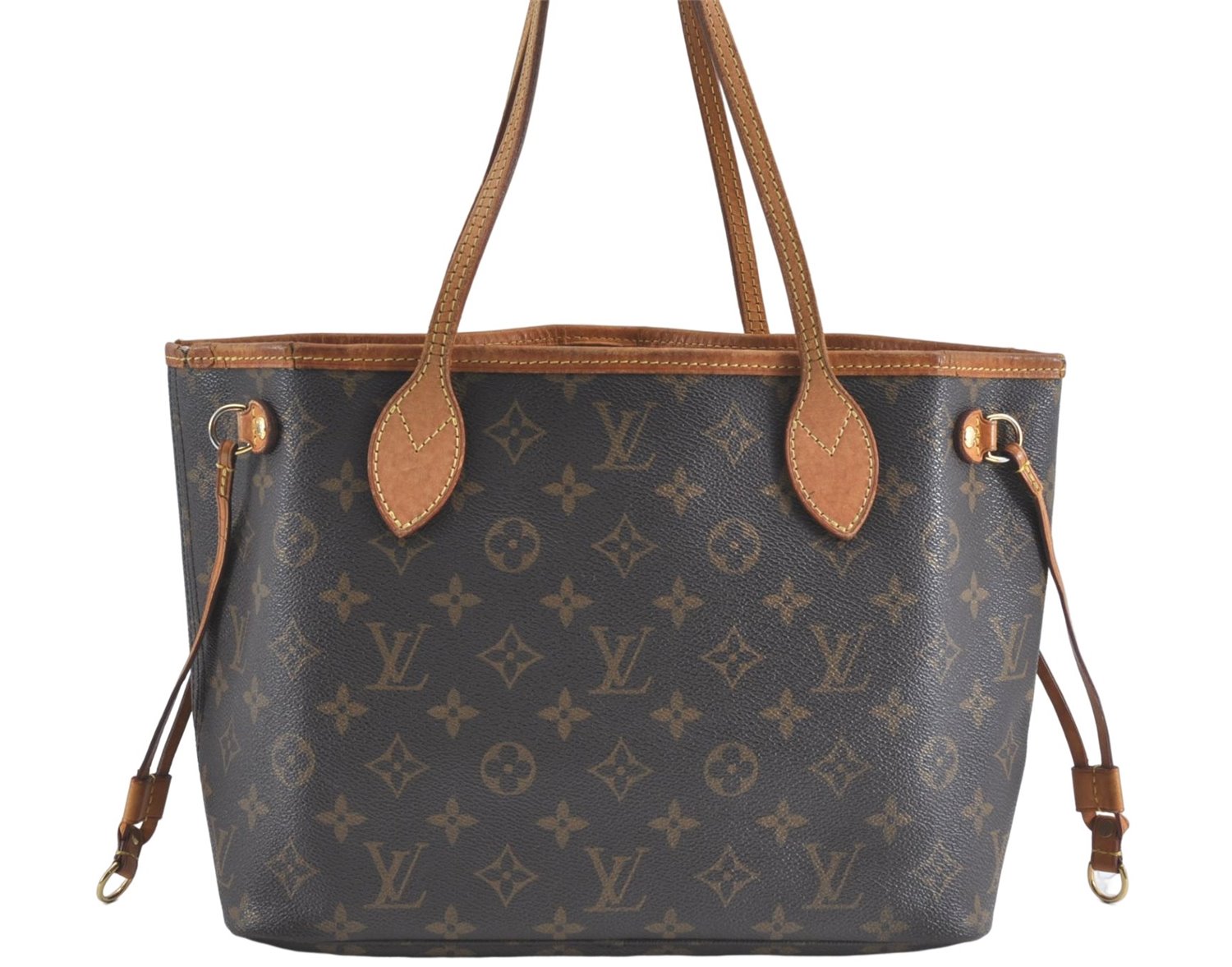 Authentic Louis Vuitton Monogram Neverfull PM Shoulder Tote Bag M40155 LV J1540