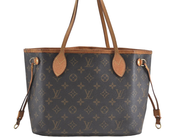 Authentic Louis Vuitton Monogram Neverfull PM Shoulder Tote Bag M40155 LV J1540
