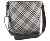 Authentic BURBERRY BLUE LABEL Check Shoulder Cross Bag Nylon Leather Beige J1661