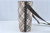Authentic BURBERRY BLUE LABEL Check Shoulder Cross Bag Nylon Leather Beige J1661