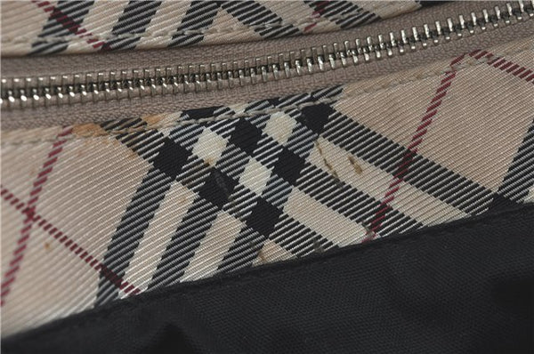 Authentic BURBERRY BLUE LABEL Check Shoulder Cross Bag Nylon Leather Beige J1661