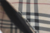 Authentic BURBERRY BLUE LABEL Check Shoulder Cross Bag Nylon Leather Beige J1661