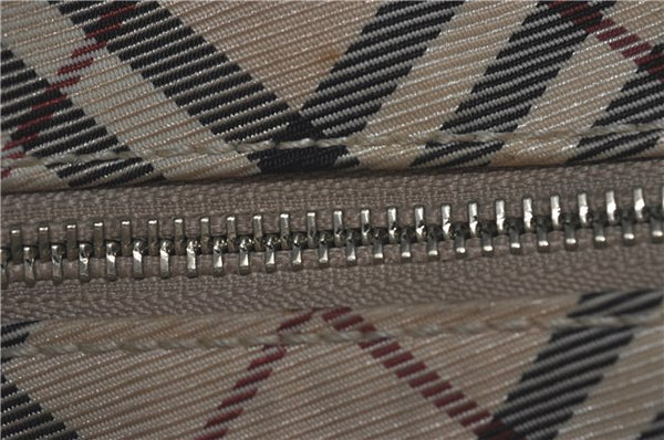 Authentic BURBERRY BLUE LABEL Check Shoulder Cross Bag Nylon Leather Beige J1661