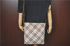 Authentic BURBERRY BLUE LABEL Check Shoulder Cross Bag Nylon Leather Beige J1661