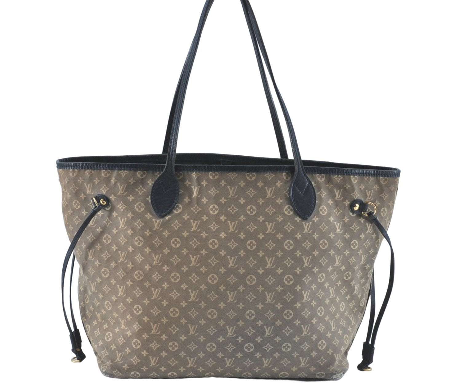 Auth Louis Vuitton Monogram Idylle Neverfull MM Tote Bag Navy M40514 LV J1851