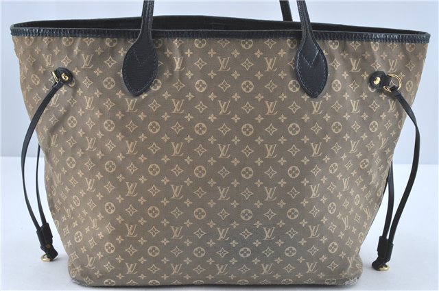 Auth Louis Vuitton Monogram Idylle Neverfull MM Tote Bag Navy M40514 LV J1851