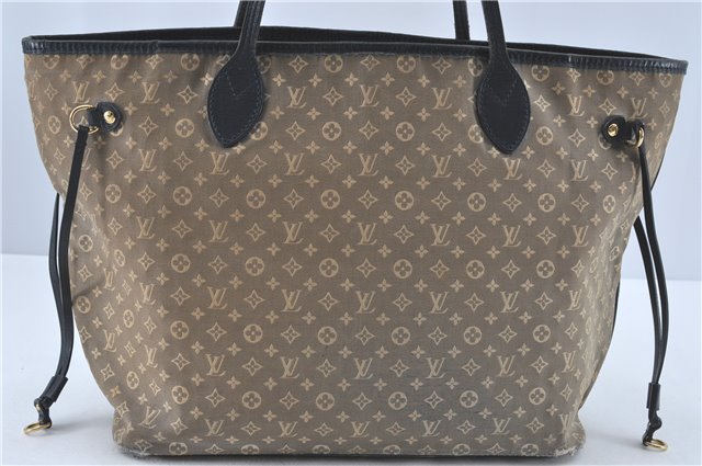 Auth Louis Vuitton Monogram Idylle Neverfull MM Tote Bag Navy M40514 LV J1851