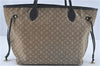 Auth Louis Vuitton Monogram Idylle Neverfull MM Tote Bag Navy M40514 LV J1851