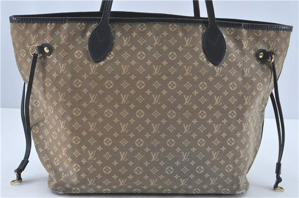 Auth Louis Vuitton Monogram Idylle Neverfull MM Tote Bag Navy M40514 LV J1851
