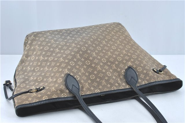 Auth Louis Vuitton Monogram Idylle Neverfull MM Tote Bag Navy M40514 LV J1851