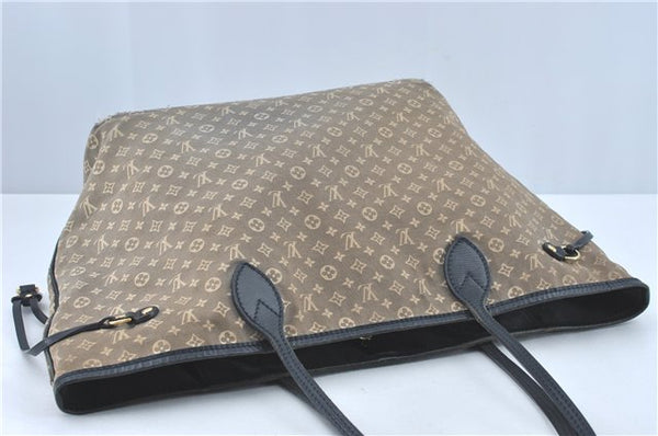 Auth Louis Vuitton Monogram Idylle Neverfull MM Tote Bag Navy M40514 LV J1851