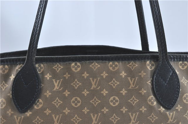 Auth Louis Vuitton Monogram Idylle Neverfull MM Tote Bag Navy M40514 LV J1851