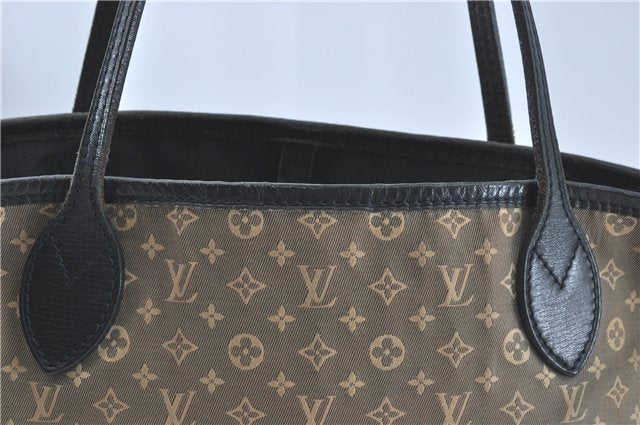 Auth Louis Vuitton Monogram Idylle Neverfull MM Tote Bag Navy M40514 LV J1851