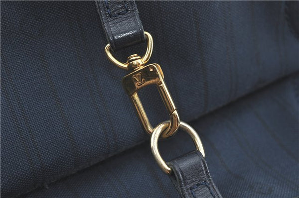 Auth Louis Vuitton Monogram Idylle Neverfull MM Tote Bag Navy M40514 LV J1851