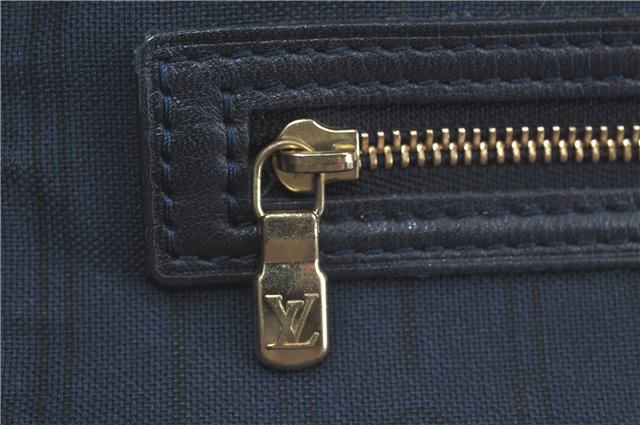 Auth Louis Vuitton Monogram Idylle Neverfull MM Tote Bag Navy M40514 LV J1851