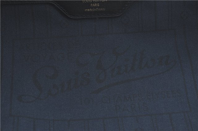 Auth Louis Vuitton Monogram Idylle Neverfull MM Tote Bag Navy M40514 LV J1851