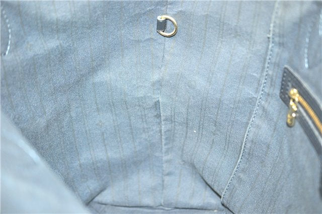 Auth Louis Vuitton Monogram Idylle Neverfull MM Tote Bag Navy M40514 LV J1851