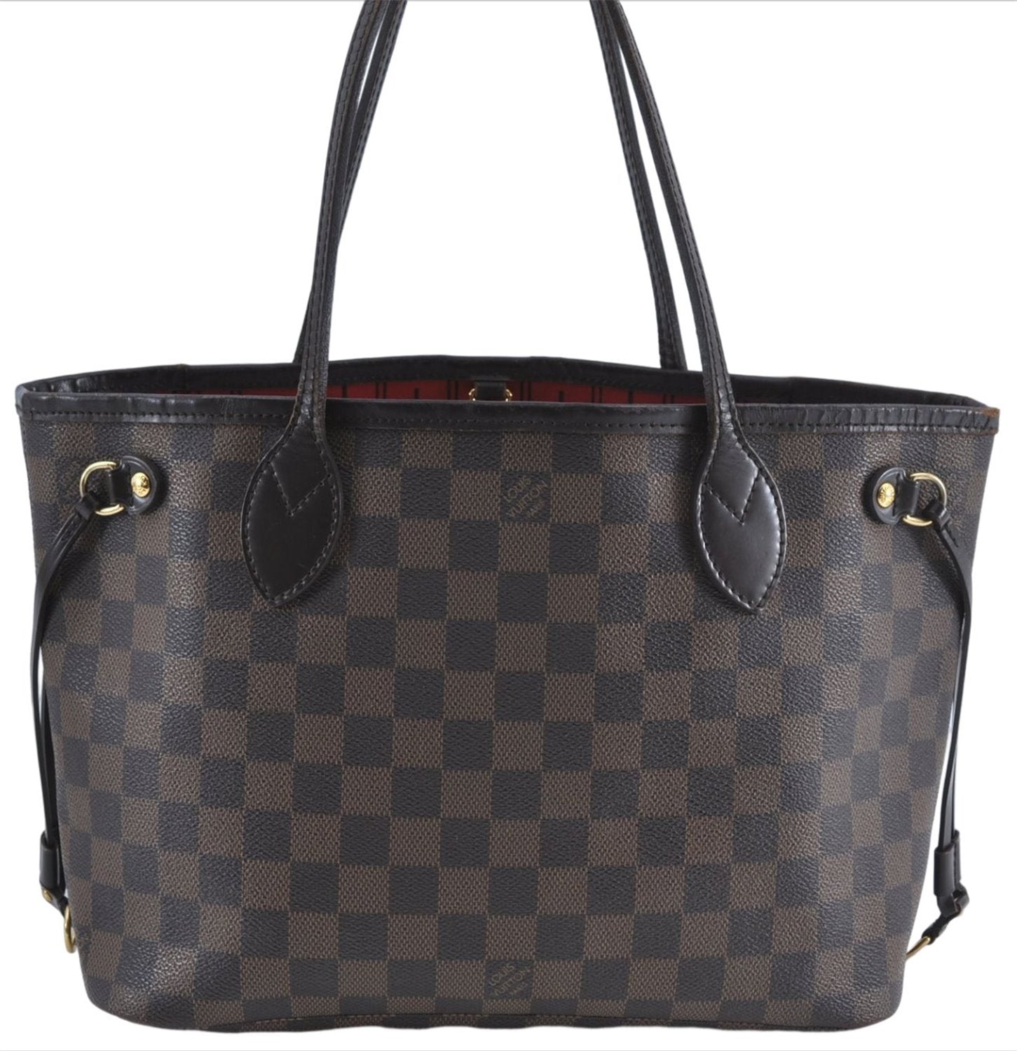 Authentic Louis Vuitton Damier Neverfull PM Shoulder Tote Bag N51109 LV J4296