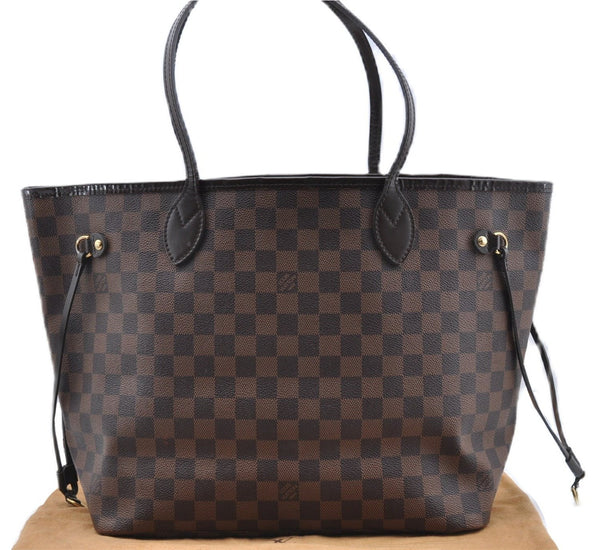 Authentic Louis Vuitton Damier Neverfull MM Shoulder Tote Bag N41358 LV J5121