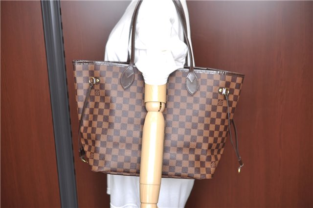 Authentic Louis Vuitton Damier Neverfull MM Shoulder Tote Bag N41358 LV J5121