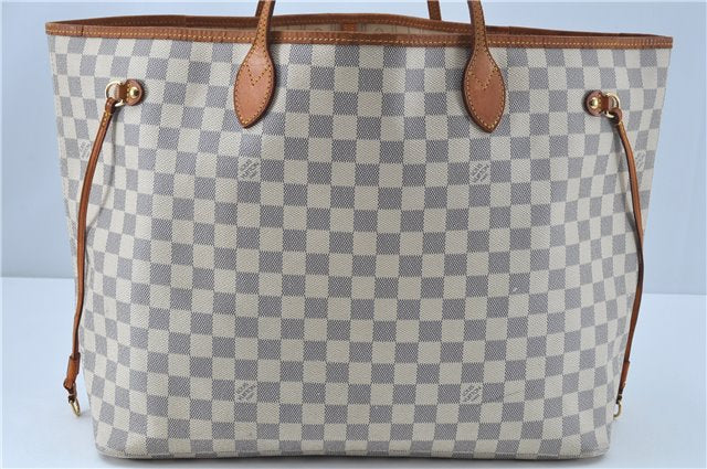 Authentic Louis Vuitton Damier Azur Neverfull GM N51108 Shoulder Tote Bag J7161