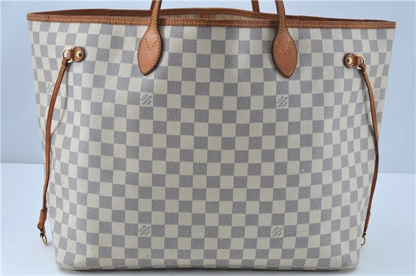 Authentic Louis Vuitton Damier Azur Neverfull GM N51108 Shoulder Tote Bag J7161