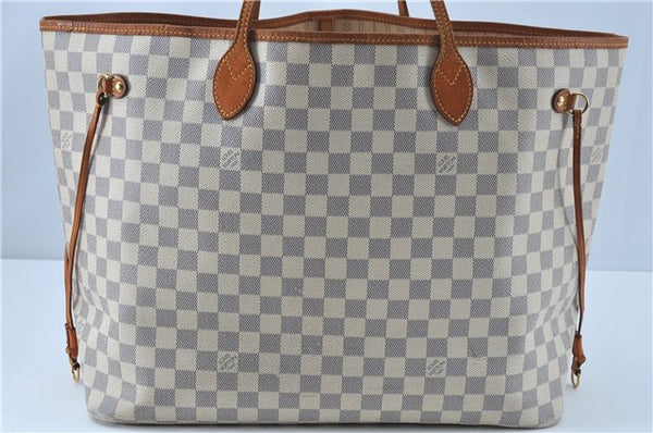 Authentic Louis Vuitton Damier Azur Neverfull GM N51108 Shoulder Tote Bag J7161