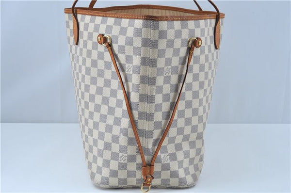 Authentic Louis Vuitton Damier Azur Neverfull GM N51108 Shoulder Tote Bag J7161
