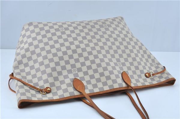 Authentic Louis Vuitton Damier Azur Neverfull GM N51108 Shoulder Tote Bag J7161