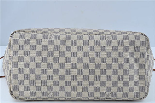 Authentic Louis Vuitton Damier Azur Neverfull GM N51108 Shoulder Tote Bag J7161