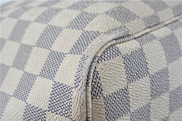 Authentic Louis Vuitton Damier Azur Neverfull GM N51108 Shoulder Tote Bag J7161
