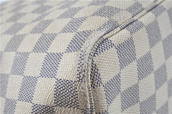 Authentic Louis Vuitton Damier Azur Neverfull GM N51108 Shoulder Tote Bag J7161