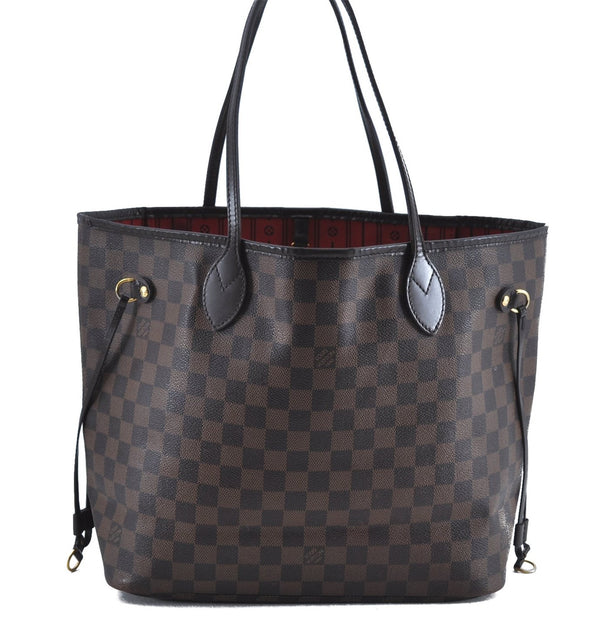 Authentic Louis Vuitton Damier Neverfull MM Shoulder Tote Bag N51105 LV J7869