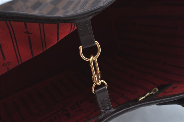 Authentic Louis Vuitton Damier Neverfull MM Shoulder Tote Bag N51105 LV J7869