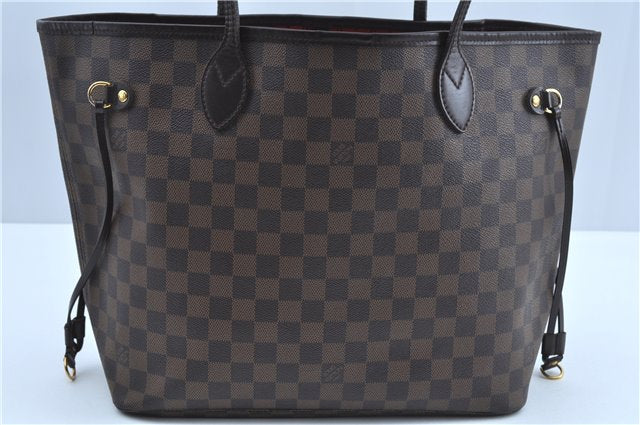 Authentic Louis Vuitton Damier Neverfull MM Shoulder Tote Bag N51105 LV J8507