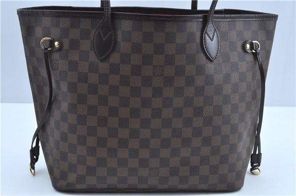 Authentic Louis Vuitton Damier Neverfull MM Shoulder Tote Bag N51105 LV J8507