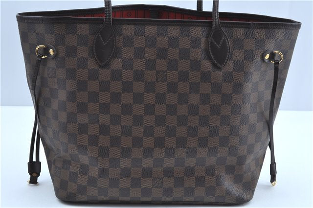 Authentic Louis Vuitton Damier Neverfull MM Shoulder Tote Bag N51105 LV J8507