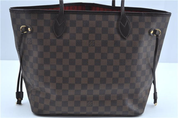 Authentic Louis Vuitton Damier Neverfull MM Shoulder Tote Bag N51105 LV J8507