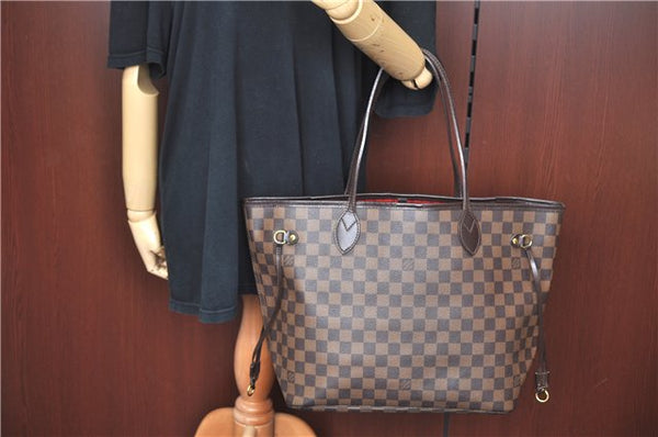 Authentic Louis Vuitton Damier Neverfull MM Shoulder Tote Bag N51105 LV J8507