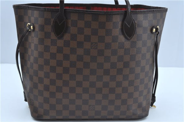 Authentic Louis Vuitton Damier Neverfull MM Shoulder Tote Bag N51105 LV J9681
